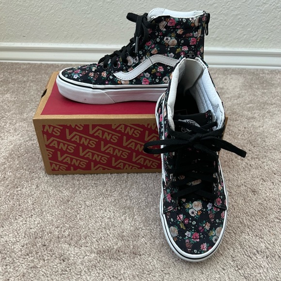 Old Skool Butterfly Floral Zipp Vans - Picture 2 of 10